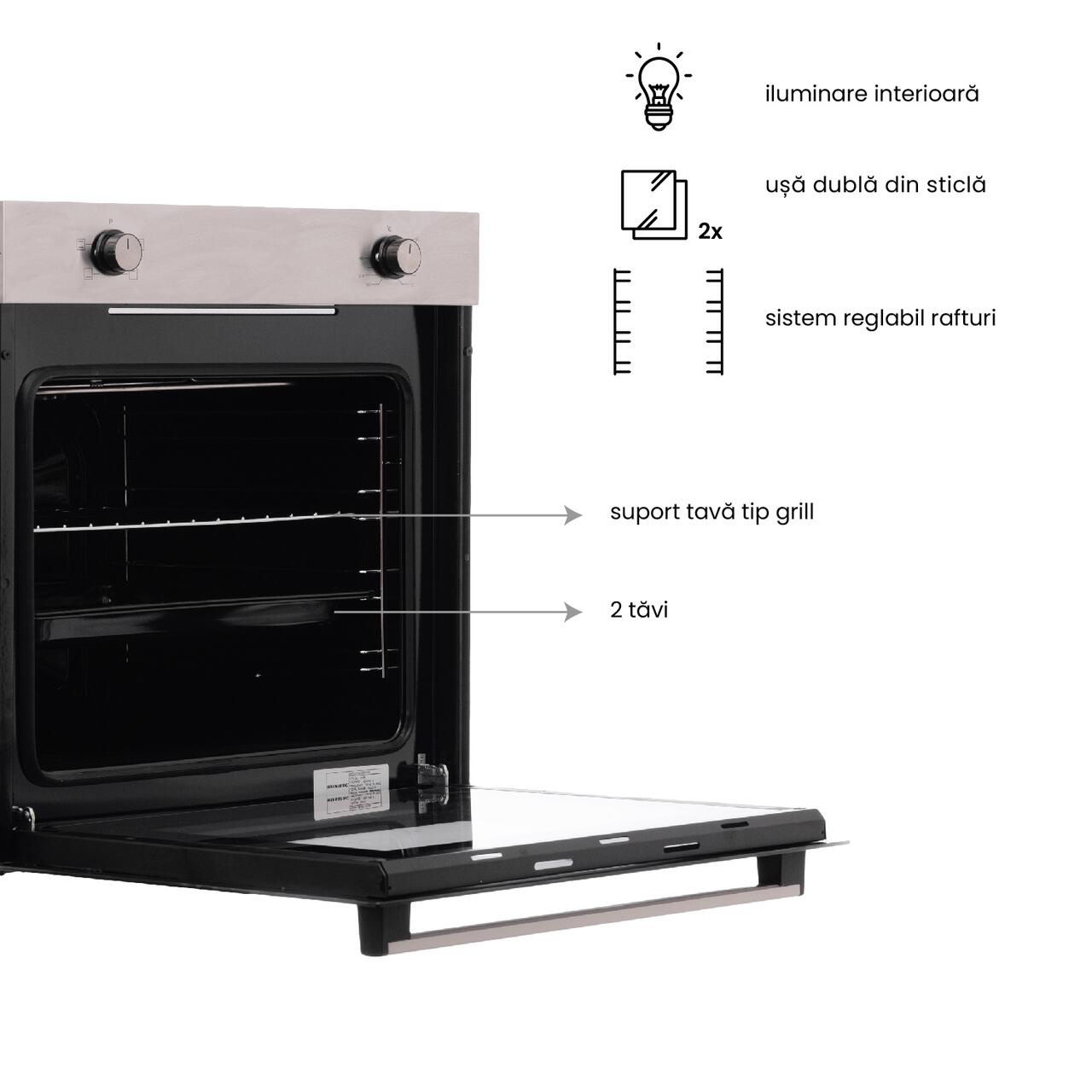 Pachet Incorporabil Cuptor electric Hausberg HB-8051IN + Plita incorporabila Hausberg HB-563