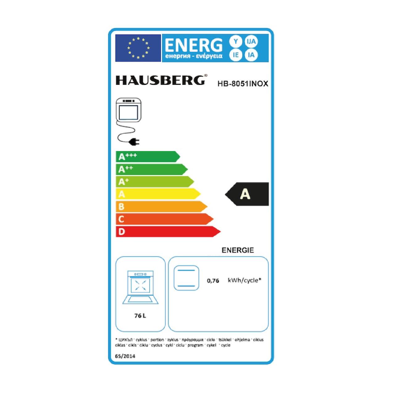 Pachet Incorporabil Cuptor electric Hausberg HB-8051IN + Plita incorporabila Hausberg HB-563
