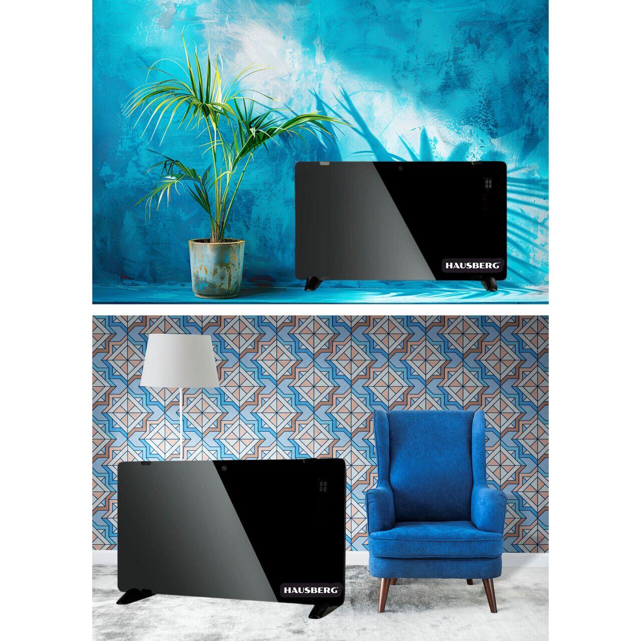 Convector slim cu ecran tactil HAUSBERG HB-8240 cu telecomanda, termostat si temporizator