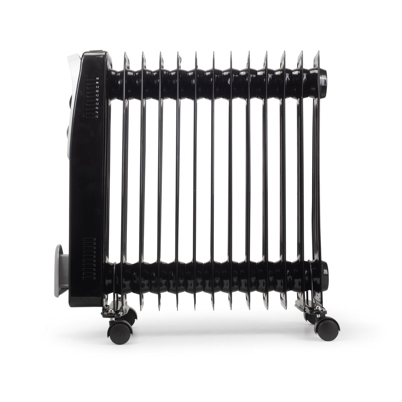 Calorifer electric HAUSBERG HB-8913NG, 2500 W, 13 elementi, 3 trepte de putere, Termostat reglabil, Protectie supra-incalzire, Protectie anti-rasturnare, Indicator luminos