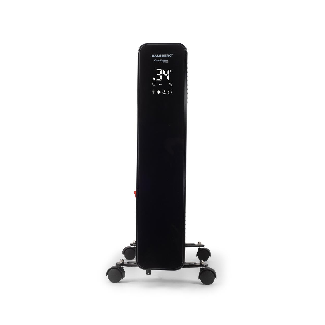 Calorifer electric Digital cu Telecomanda HAUSBERG HB-8955NG, 2500W, 11 elementi, 3 setari, Termostat electronic, Protectie supra-incalzire, Protectie anti-rasturnare