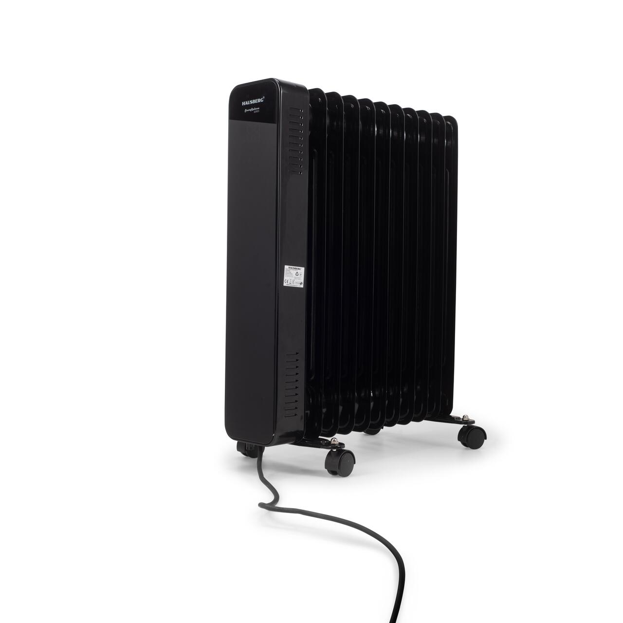 Calorifer electric Digital cu Telecomanda HAUSBERG HB-8955NG, 2500W, 11 elementi, 3 setari, Termostat electronic, Protectie supra-incalzire, Protectie anti-rasturnare