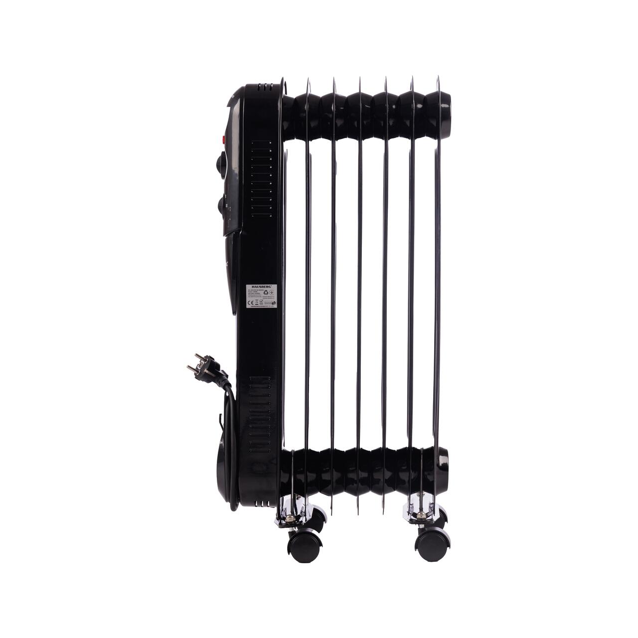 Calorifer electric cu ulei HAUSBERG HB-8905, 3 trepte, max1500 W, 7 elementi, termostat reglabil