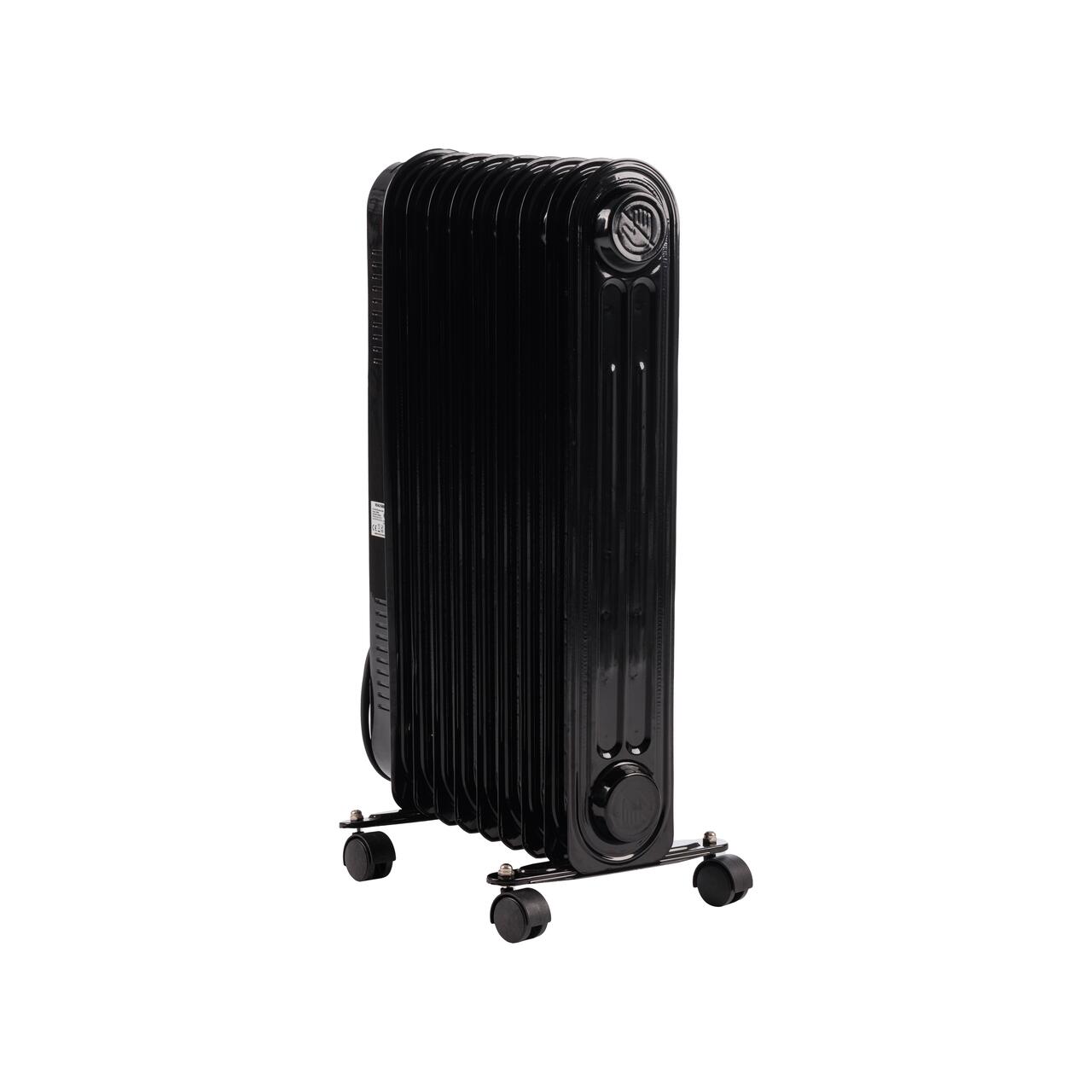 Calorifer electric cu ulei HAUSBERG HB-8915, 3 trepte, 800-1200-2000 W, 9 elementi 110 mm x 580 mm, termostat reglabil, maner si rotite pentru o deplasare facila, indicator luminos functionare