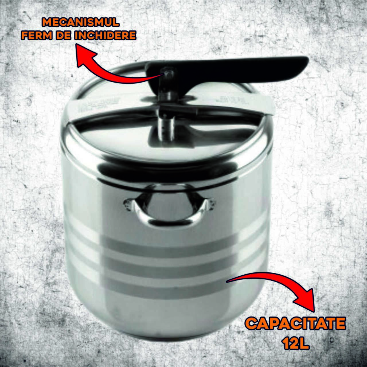 Oala sub presiune ERTONE ERT-MN307, 12L, Material INOX