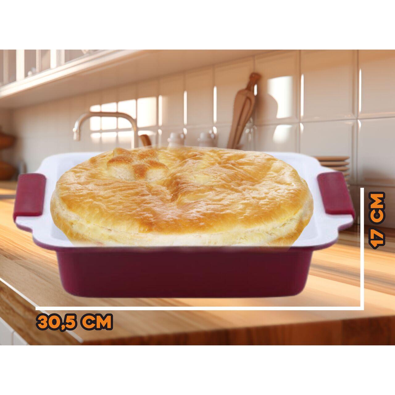 Tava Pentru Prajituri ERTONE MN751, Forma dreptunghiulara ceramica, dimensiune 30x26,5 cm