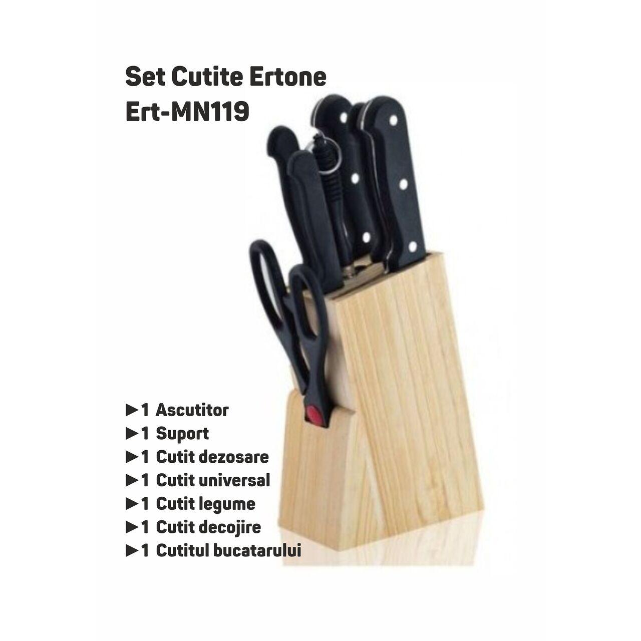Set Cutite ERTONE ERT-MN119, Lama Otel Inoxidabil de inalta calitate, 7 piese