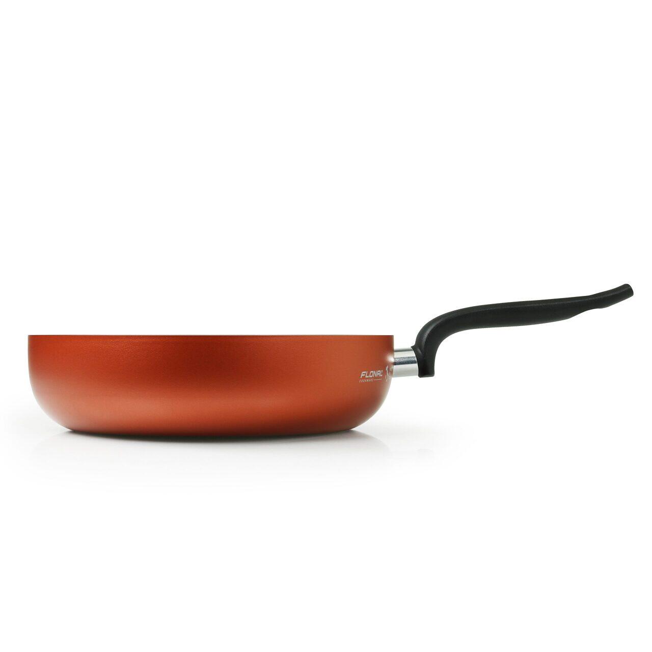 Tigaie adanca WOK antiaderenta FLONAL Pepita Granit cu 6 straturi de acoperire cu efect de piatra Mineralit, 28cm