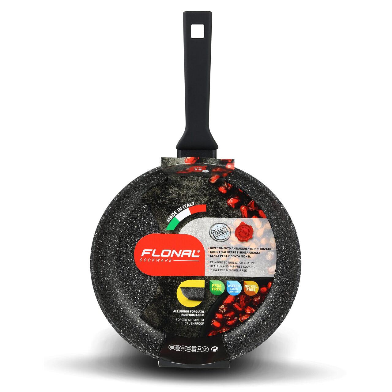 Tigaie antiaderenta FLONAL cu 5 straturi de acoperire cu efect de piatra Magma-Tech, 26cm