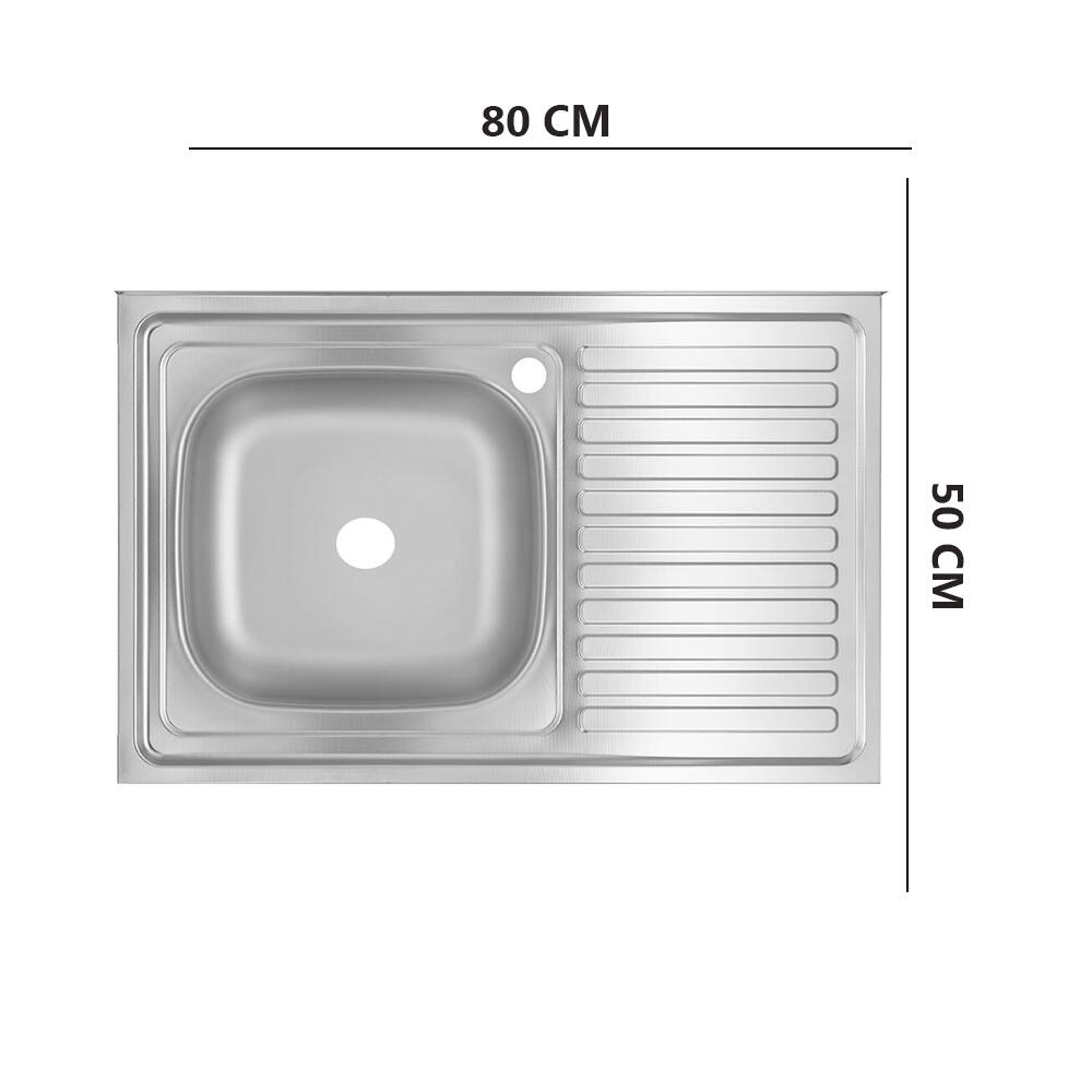 Chiuveta bucatarie Freddo SN7001S/Q32, pentru masca, finisaj anticalcar, cuva stanga, 80x50cm, inox