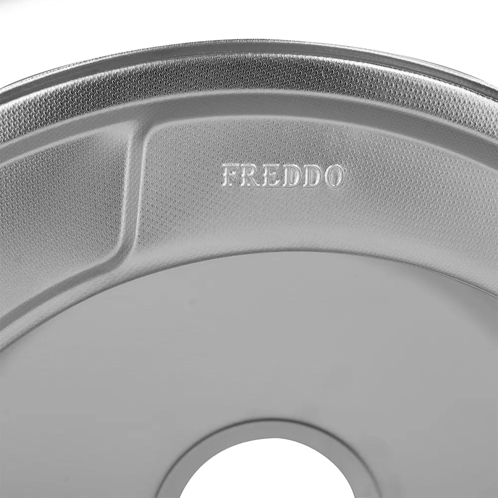 Chiuveta bucatarie Freddo SN9000, pentru blat, anticalcar, finisaj anticalcar, cu preaplin, diametru 49cm, rotunda, inox