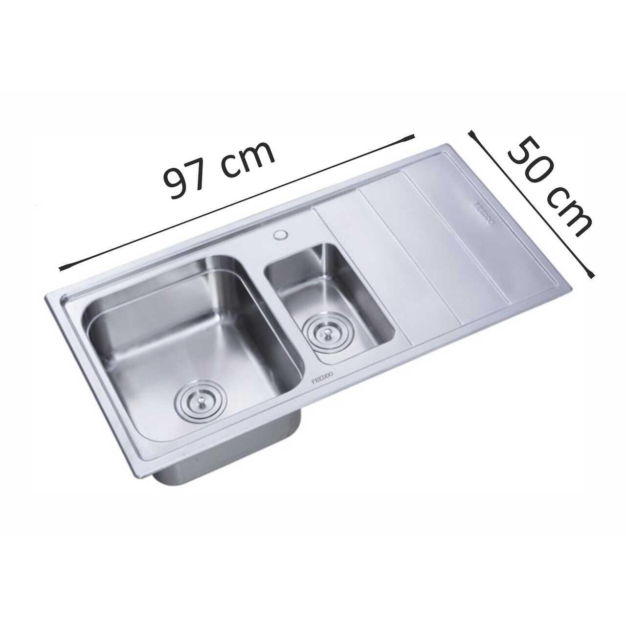 Chiuveta Freddo SN9012S- 2 Cuve stanga- Anticalcar- Inox- 97*50cm