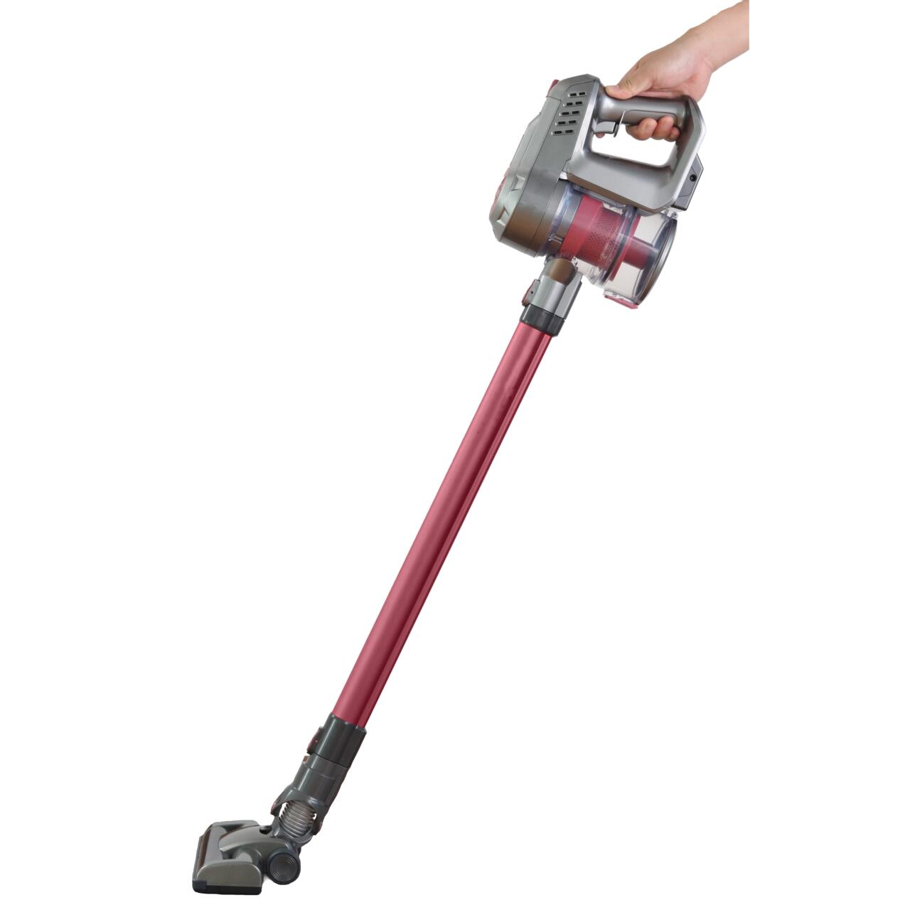 Aspirator de mana si vertical Hausberg HB-2028RS, 2 in 1, fara sac, clasa energetica A, 2 viteze, multifunctional birou, auto, acasa, autonomie 30 min, multisuprafete, accesorii incluse, multifunctional, usor