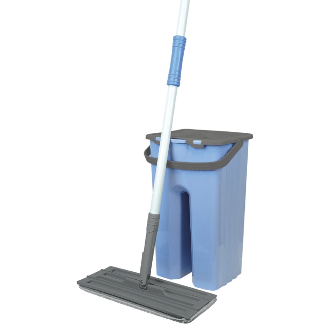 Set galeata cu storcator si mop plat ERT-MN500, laveta inclusa, capacitate 8L