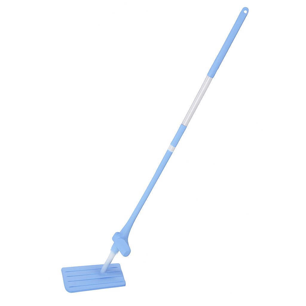 Mop telescopic Ertone MN498RS, rosu, cu autostoarcere, cap din microfibra, maner extensibil