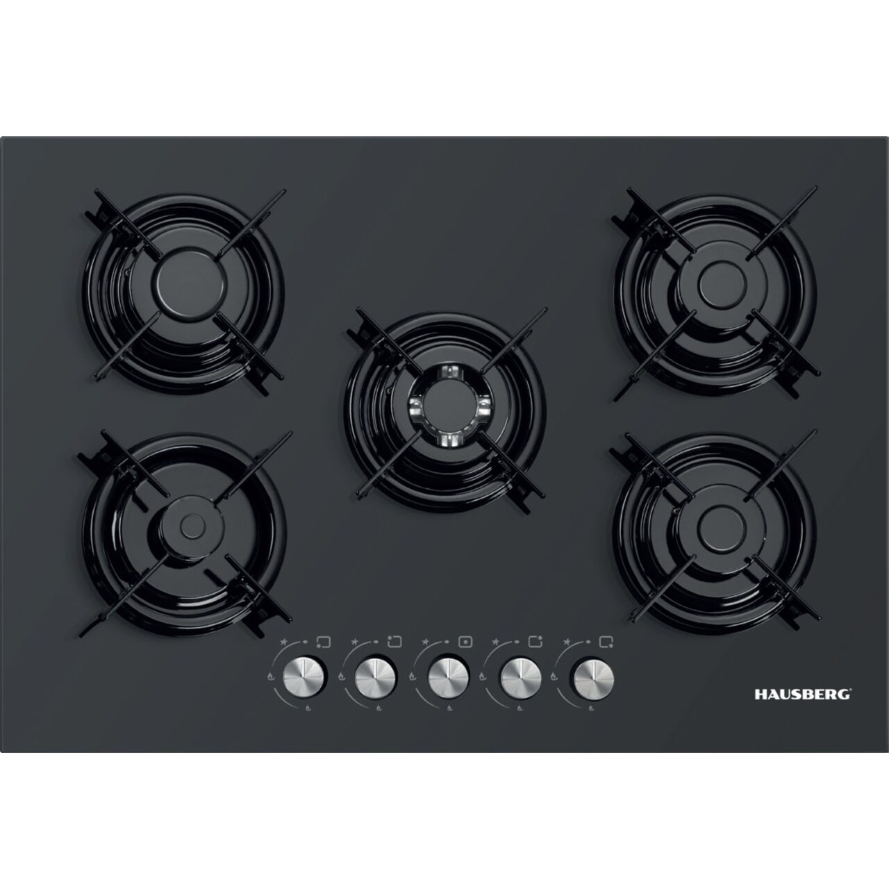 Plita Incorporabila HAUSBERG HB-565, 5 arzatoare, Gaz, Aprindere electrica