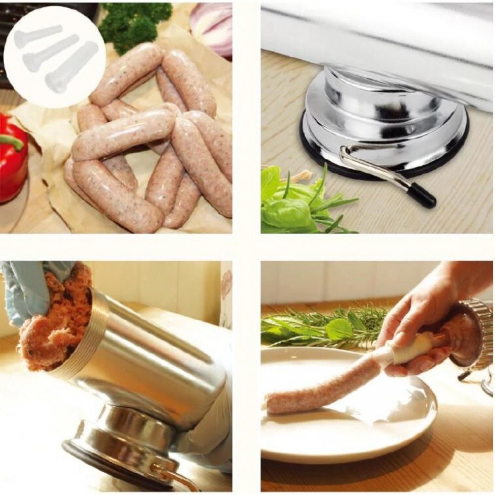 Aparat cu sprit pentru prepararea carnatilor ERTONE MN-480, capacitate 1.5 Kg, aluminiu inoxidabil