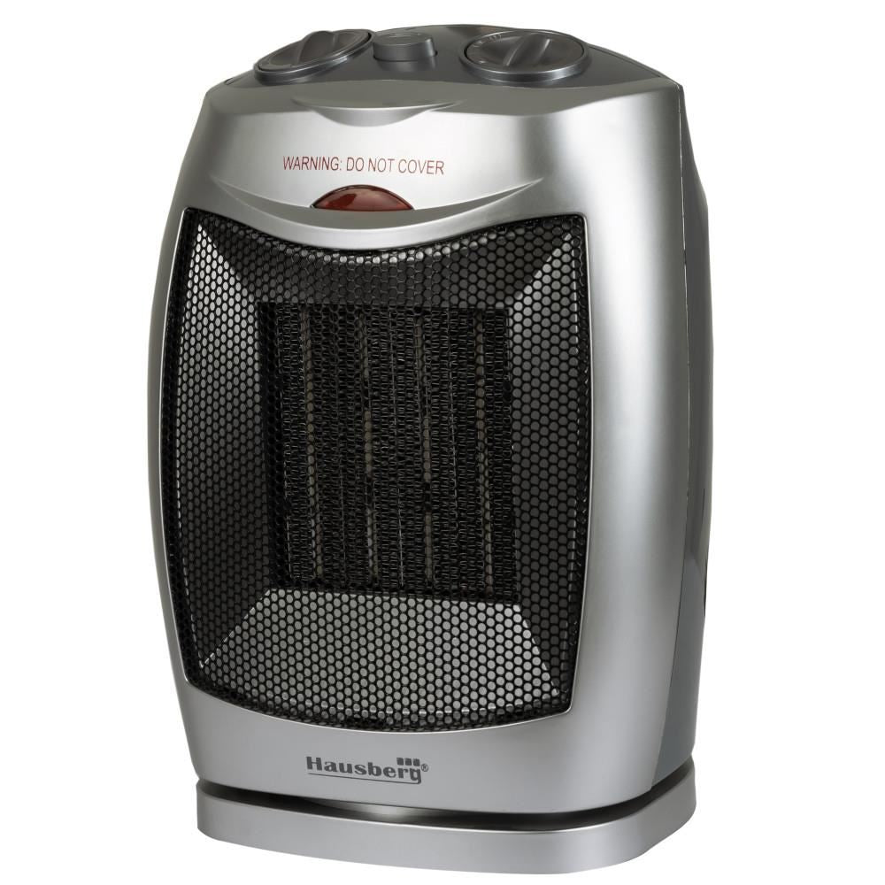 Aeroterma ceramica HAUSBERG HB-8300, 1500W, Termostat Reglabil, 2 Viteze, Functie Ventilator, Siguranta Anti Cadere, Silentios, Maner transport