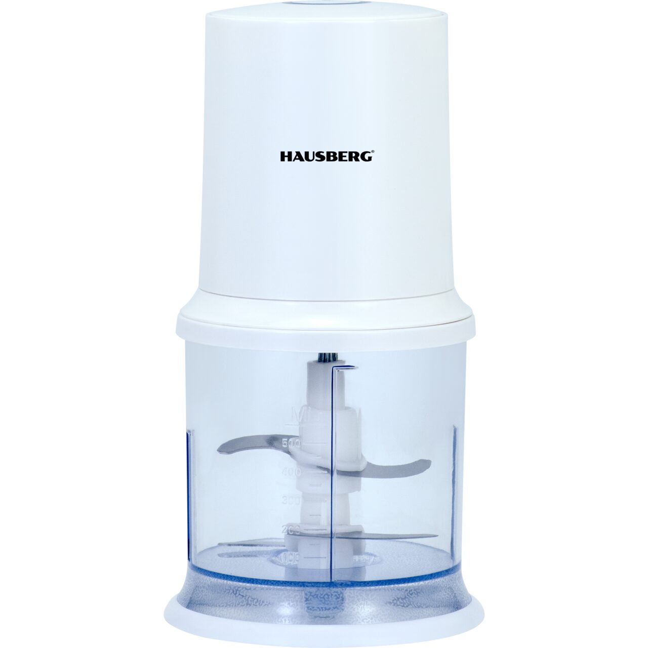 Tocator electric HAUSBERG HB-4502AB, 400W, 1 treapta de viteza, 500 ml, bol din plastic, cutit cu 2 lame din otel inoxidabil