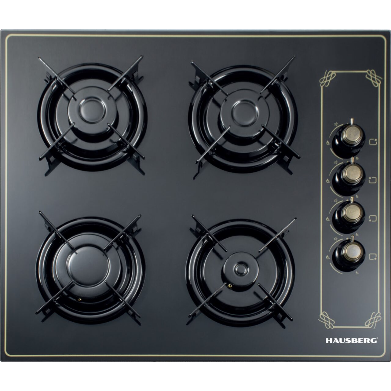 Plita Incorporabila Rustica HAUSBERG HB-575RST, 4 arzatoare, Gaz, 60 cm
