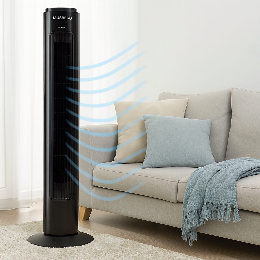Ventilator Turn HAUSBERG HB-5950NG, 40-50W, 2 moduri de functionare, 3 viteze, baza rotativa