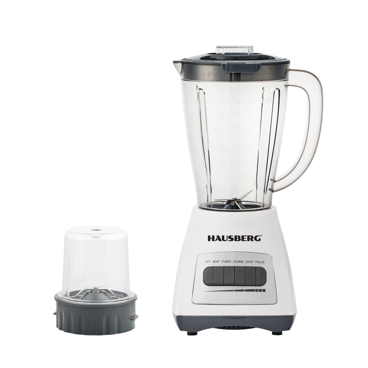 Blender cu rasnita HAUSBERG HB-7770AB, 500 W, 4 trepte de viteza, 1.5 litri, Pulse