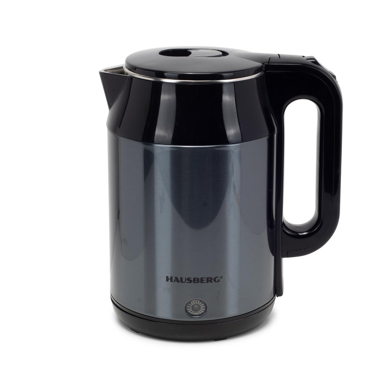 Cana electrica fierbator HAUSBERG HB-3623BL, 1500 - 1800W, capacitate 2.2L, oprire automata, indicator luminous, Bleu-Negru
