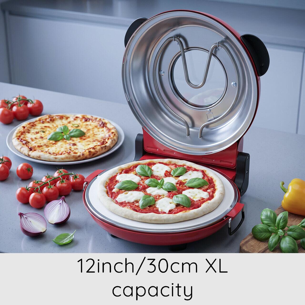 Cuptor special pentru pizza XL HAUSBERG HB-675RS cu suprafata de coacere din piatra, termoregulator pana la 405° C