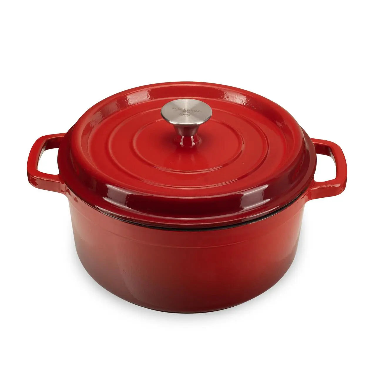 Oala Fonta Emailata HAUSBERG HB-H748 , diametru 28x13 Cm, greutate 6.5 Kg, Interior Antiaderent, Capacitate 6L