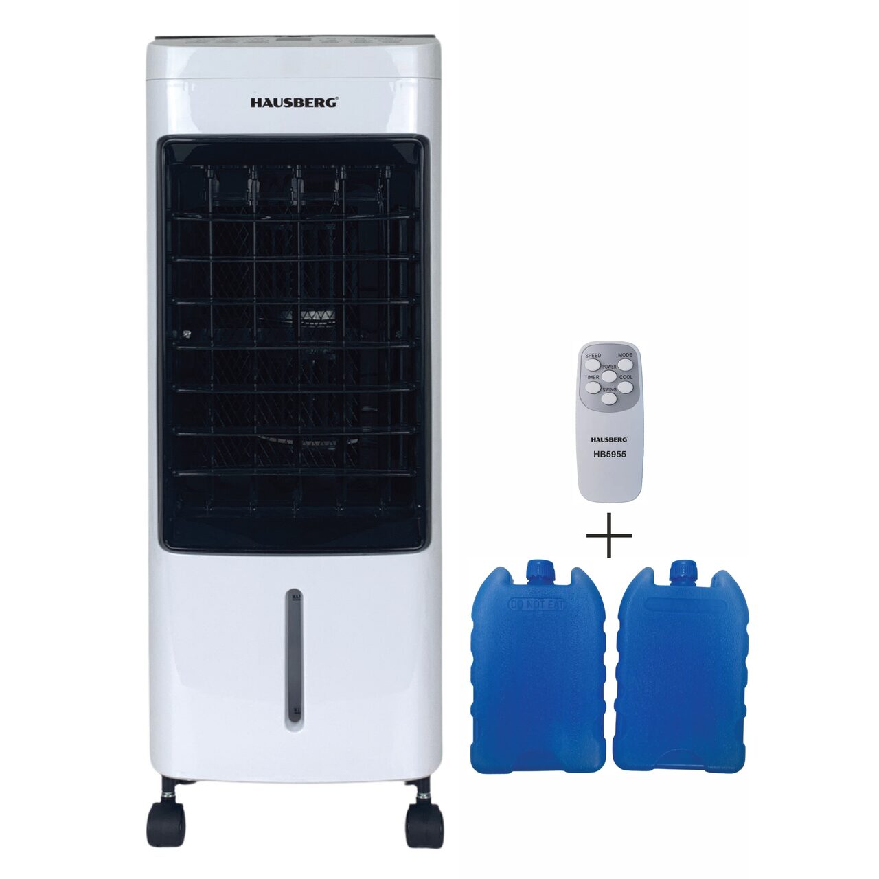 Ventilator cu racire si umidificare HAUSBERG HB-5955, 3 viteze, temporizator 12h, rezervor 4L, telecomanda