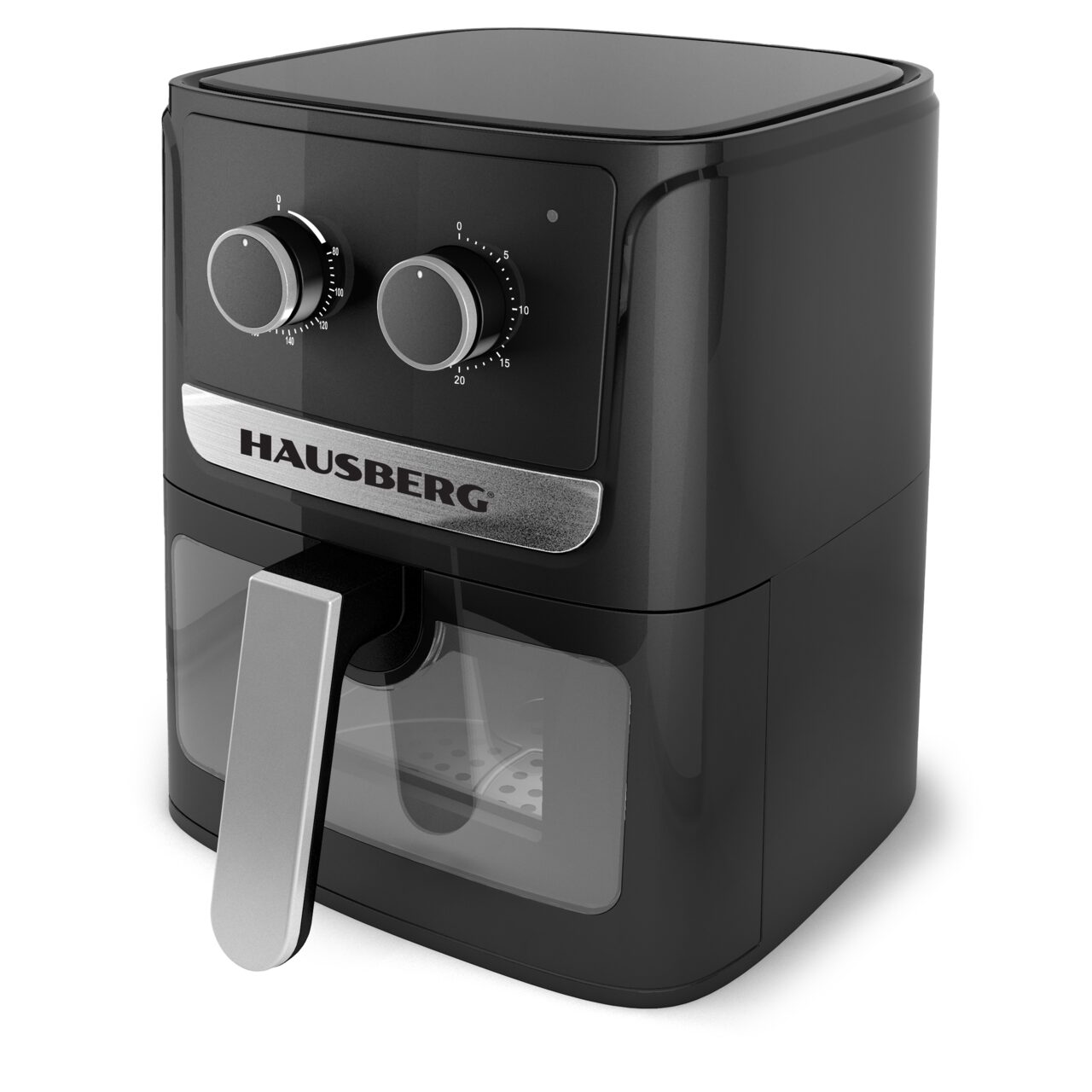 Friteuza cu aer cald HAUSBERG HB-2340, 1300-1500 W, 5 litri, temporizator 30 min, oprire automata, indicator luminos, termostat reglabil 80-200 grade C, protectie supraincalzire, picioare antiderapante