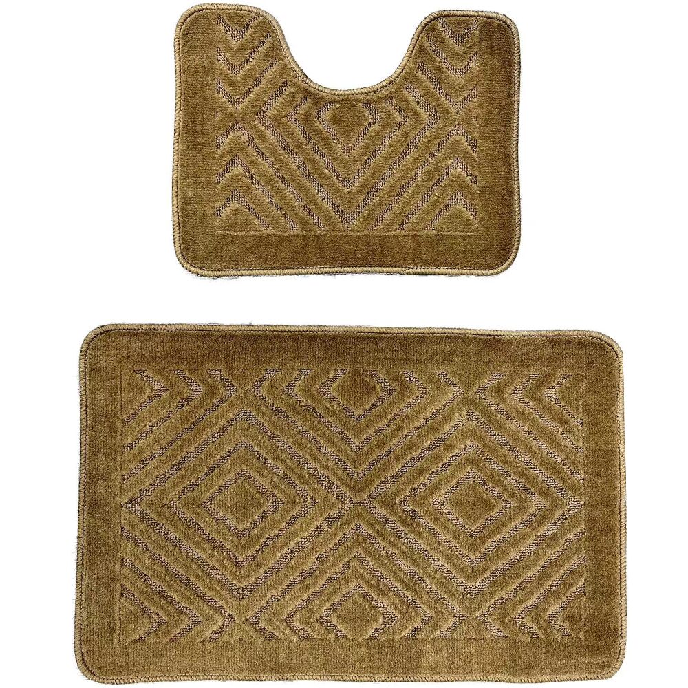 Set 2 covoare baie HAUSBERG HB-H435MR, material textil, 46x72/46x35 cm