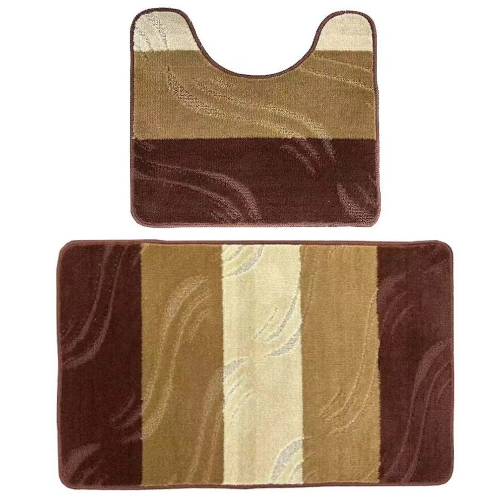 Set 2 covoare baie HAUSBERG HB-H437MR, material textil, 57x100/57x50 cm