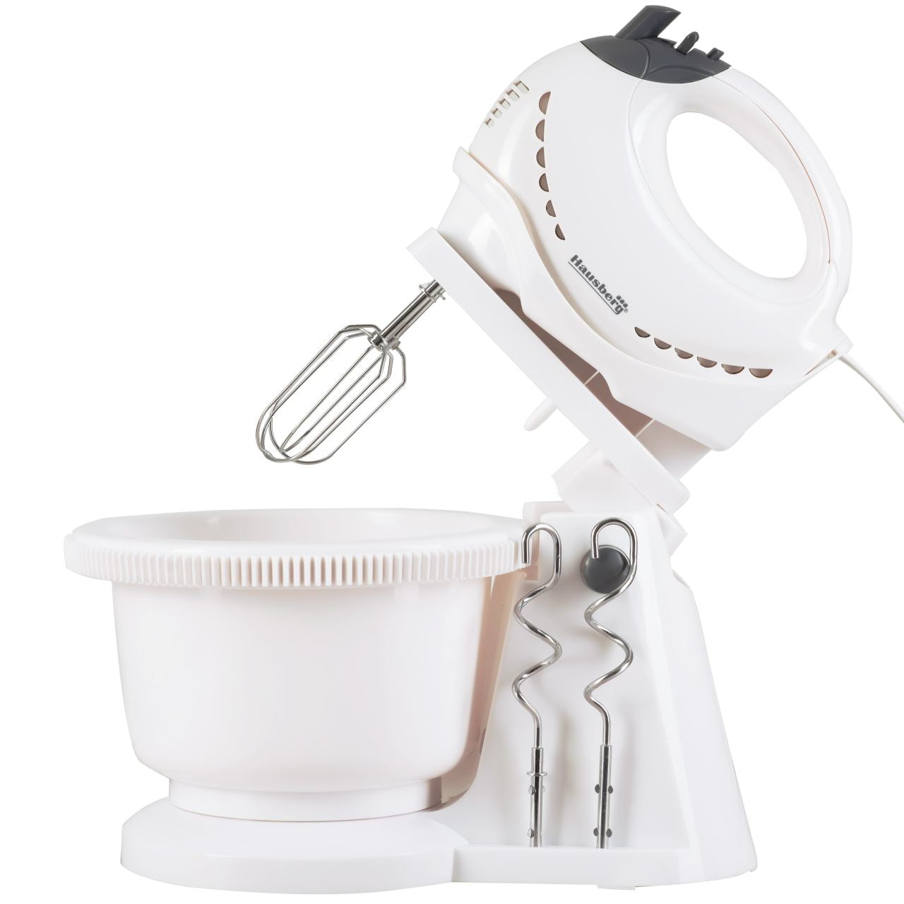 Mixer cu bol rotativ Hausberg HB-3519RS, 5 Viteze + turbo, Capacitate 2L, Putere 300W