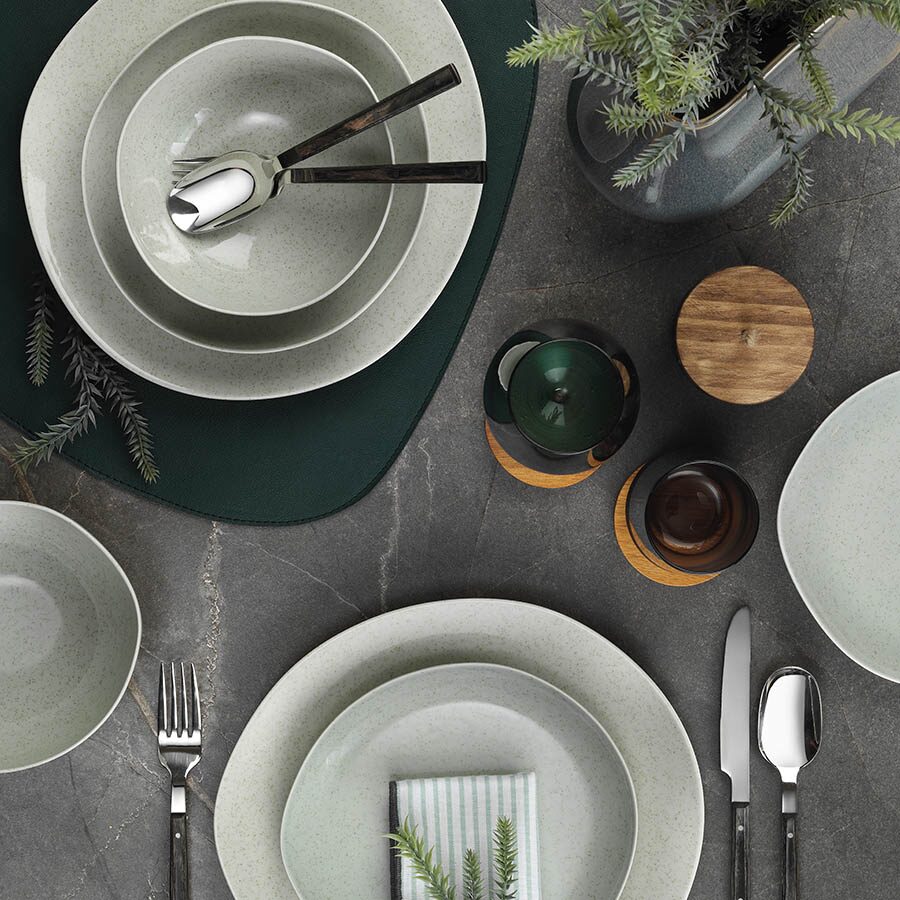 Serviciu de masa Soho- 24 piese- 6 persoane- portelan- verde- kutahya porselen