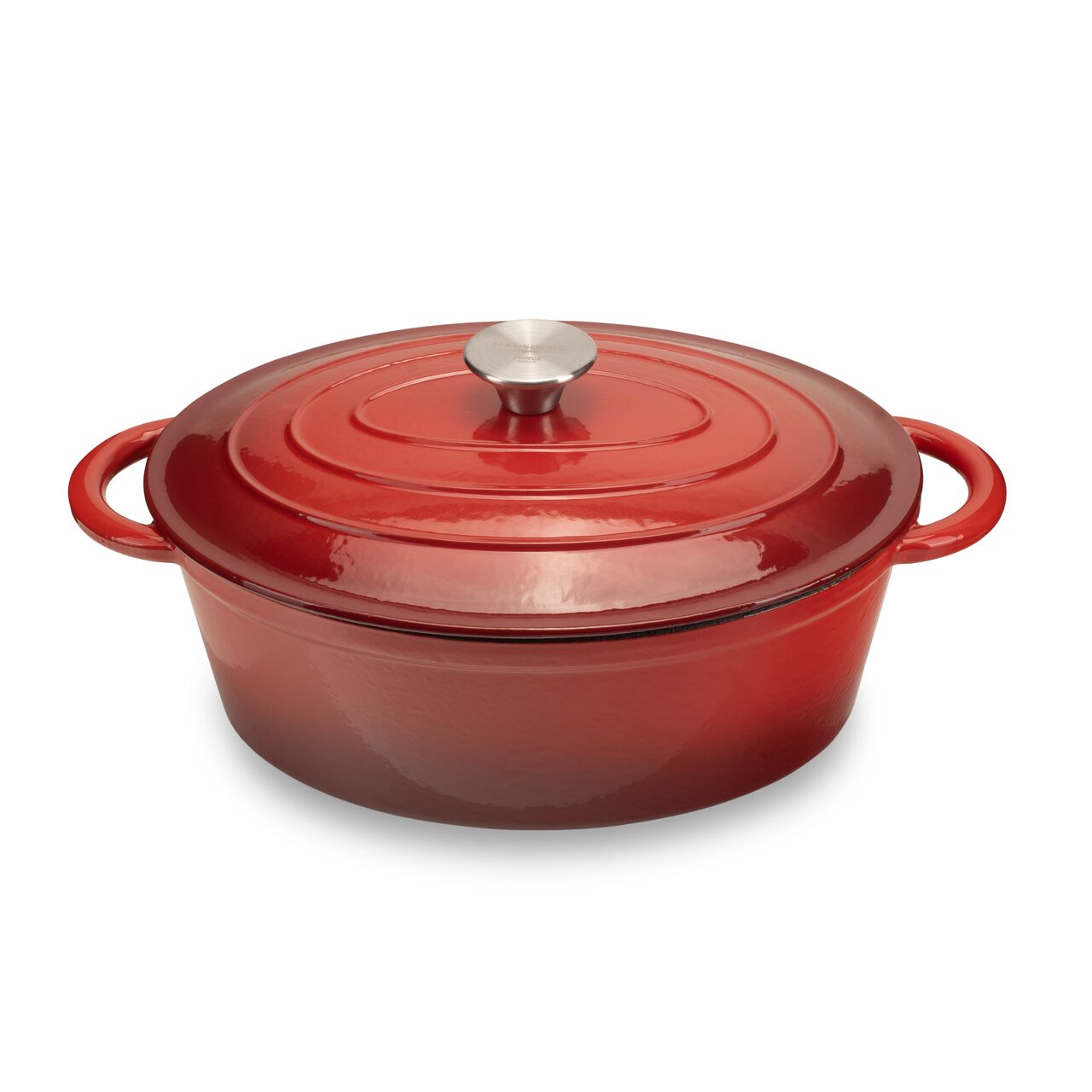 Oala din fonta emailata cu capac HAUSBERG HB-H750, capacitate 4.5L, diametru 30x23 cm, adancime 12 cm, interior antiaderent