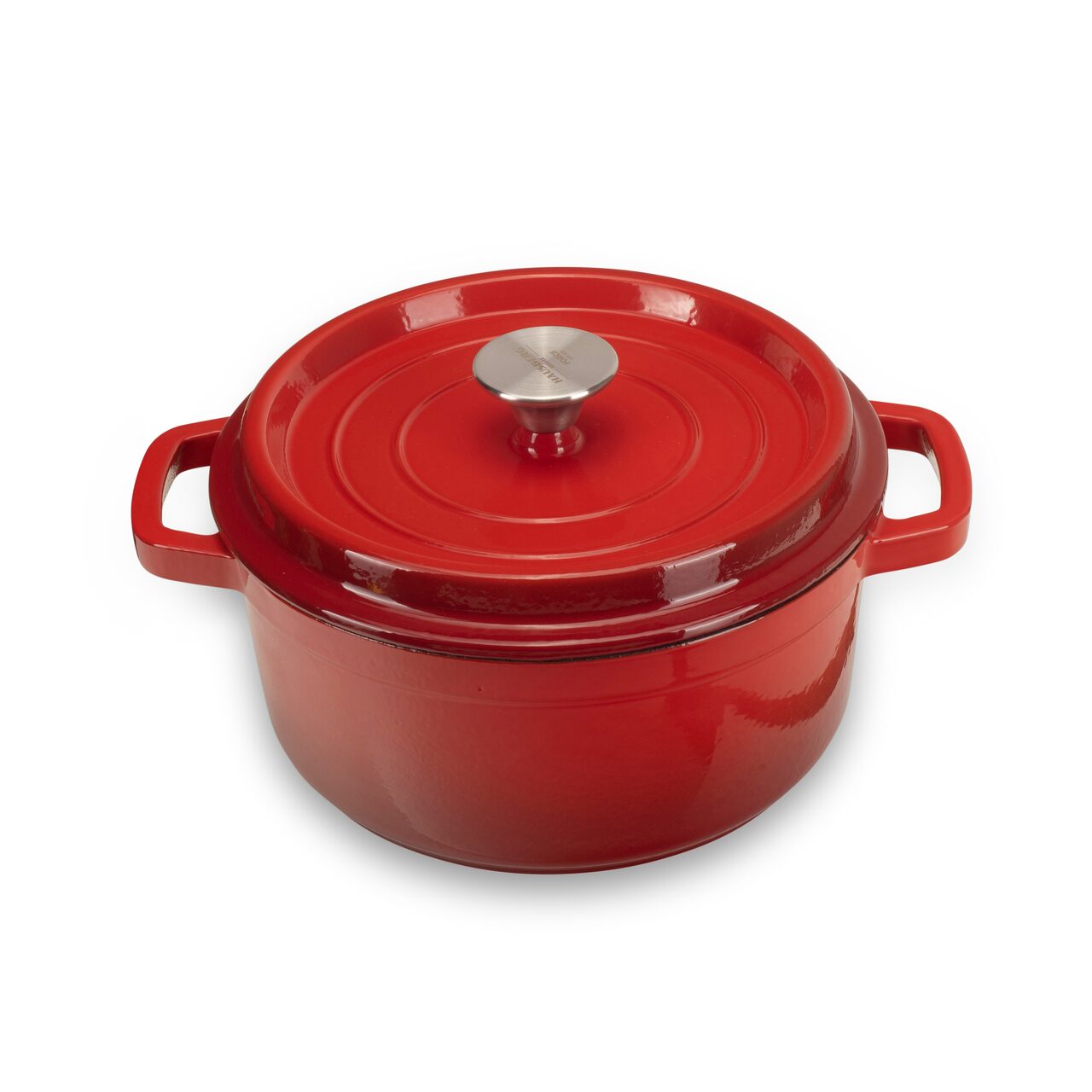 Oala din fonta emailata cu capac HAUSBERG HB-H742, capacitate 3L, diametru 22 cm, adancime 10 cm, interior antiaderent