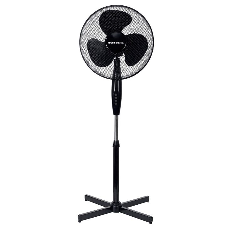 Ventilator cu picior HAUSBERG HB5100NG, 16 inch, 40-55W, 3 viteze, oscilatie 80 grade, motor silentios, reglabil