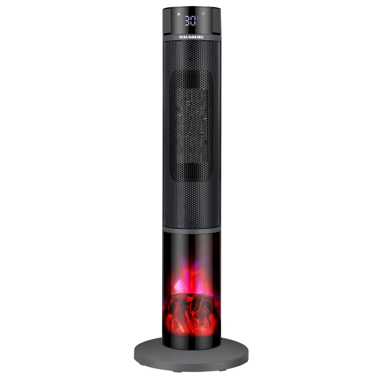 Semineu Electric Digital Tip Turn HAUSBERG HB-8228NG, 2000W, efect de flacara, protectie la rasturnare, termostat, telecomanda