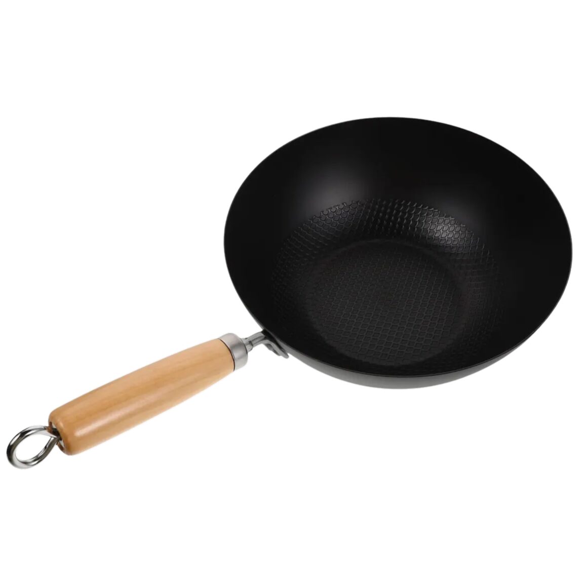 Tigaie WOK 28cm Hausberg HB-H LUX 850 din fonta cu maner lemn
