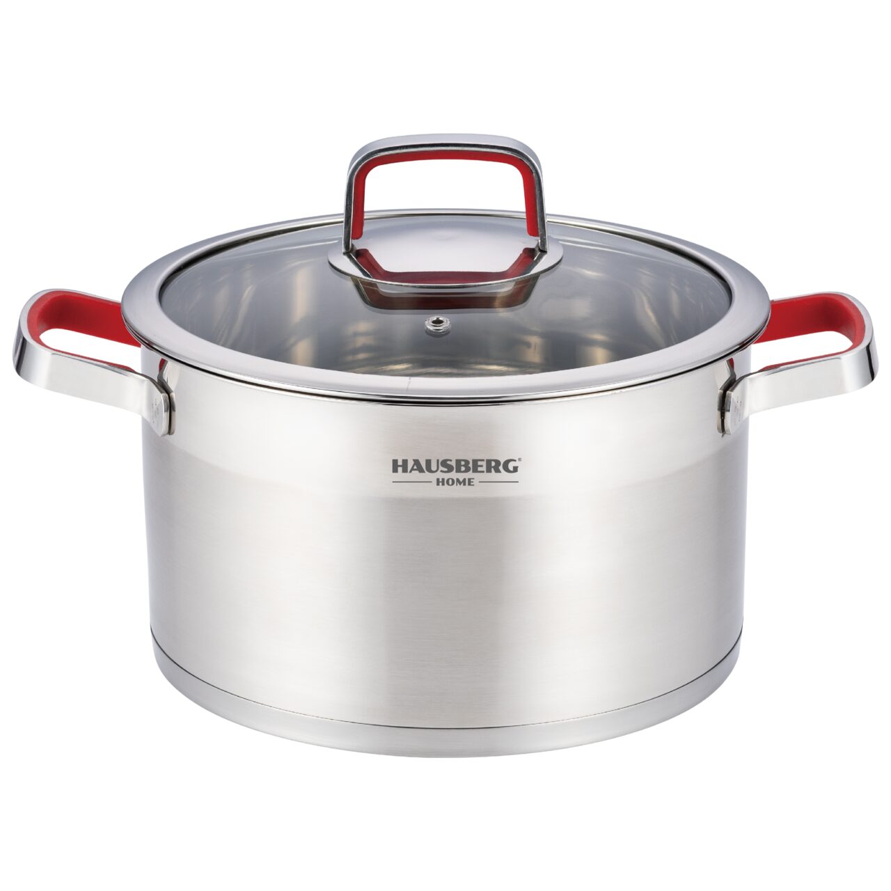 Oala inox 24cm HAUSBERG HB-H LUX 824 cu capac sticla inductie
