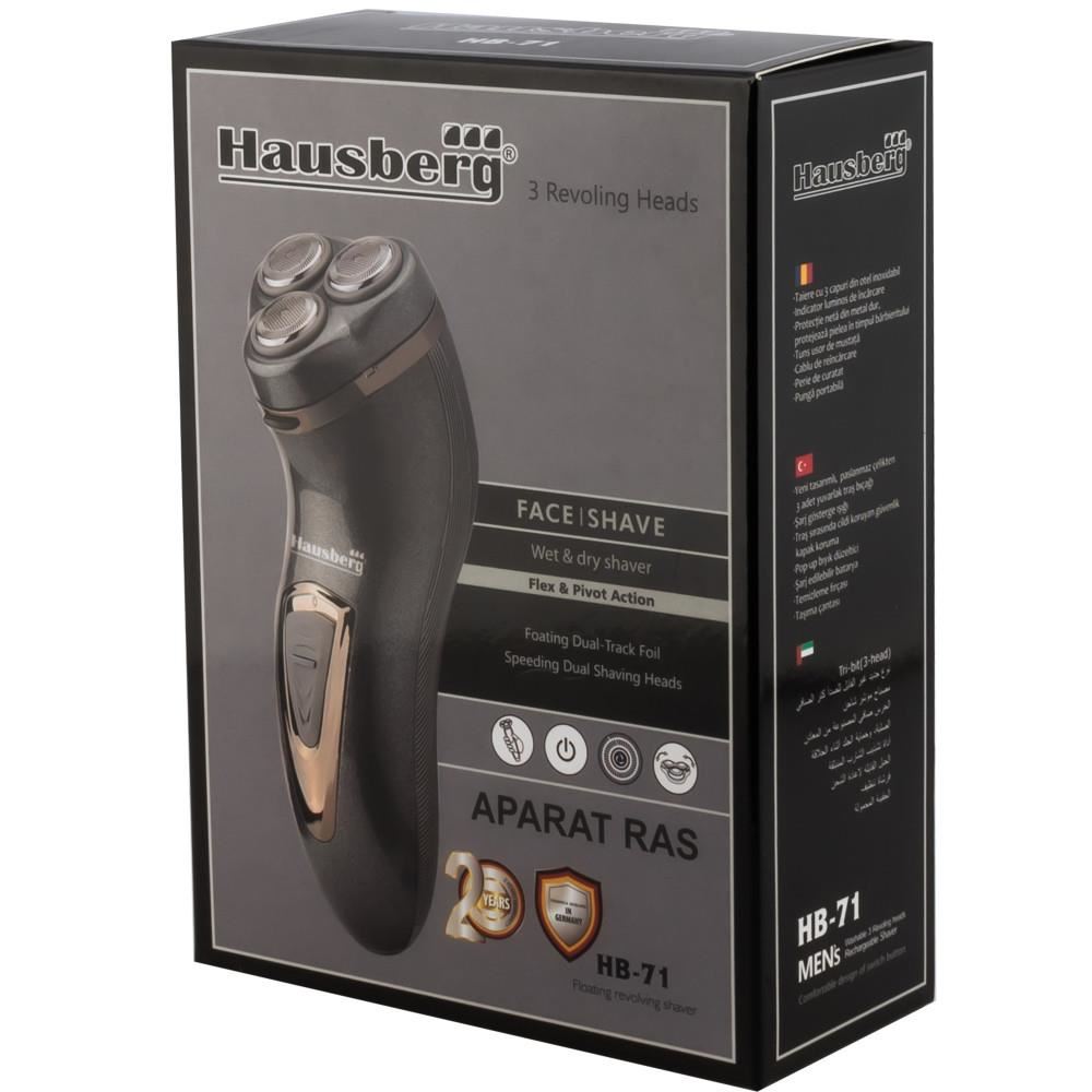 Aparat de ras Hausberg HB-71, 1.5W, model nou tri-bit cu folii din inox, 220V