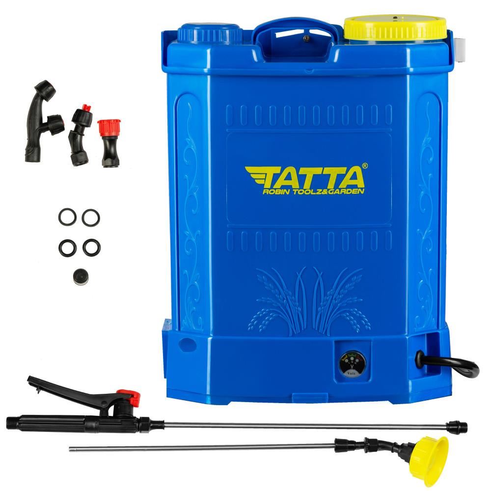 Pompa pentru stropit (vermorel) Tatta TP-2022A, cu acumulator, 12V 8Ah, incarcator 1 A, motor 3.6 lpm, rezervor tip rucsac, 20L