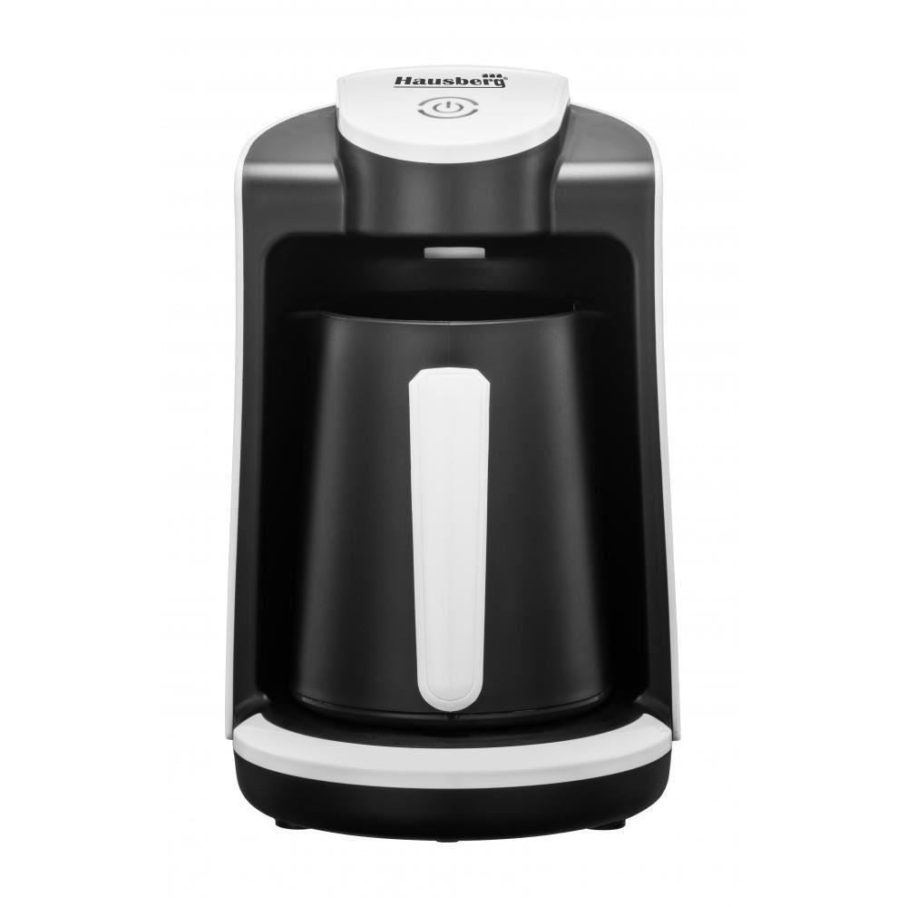 Aparat pentru preparat cafea turceasca Hausberg HB-3800AB, 1 recipient, 400W, avertizare sonora si luminoasa, Alb/Negru