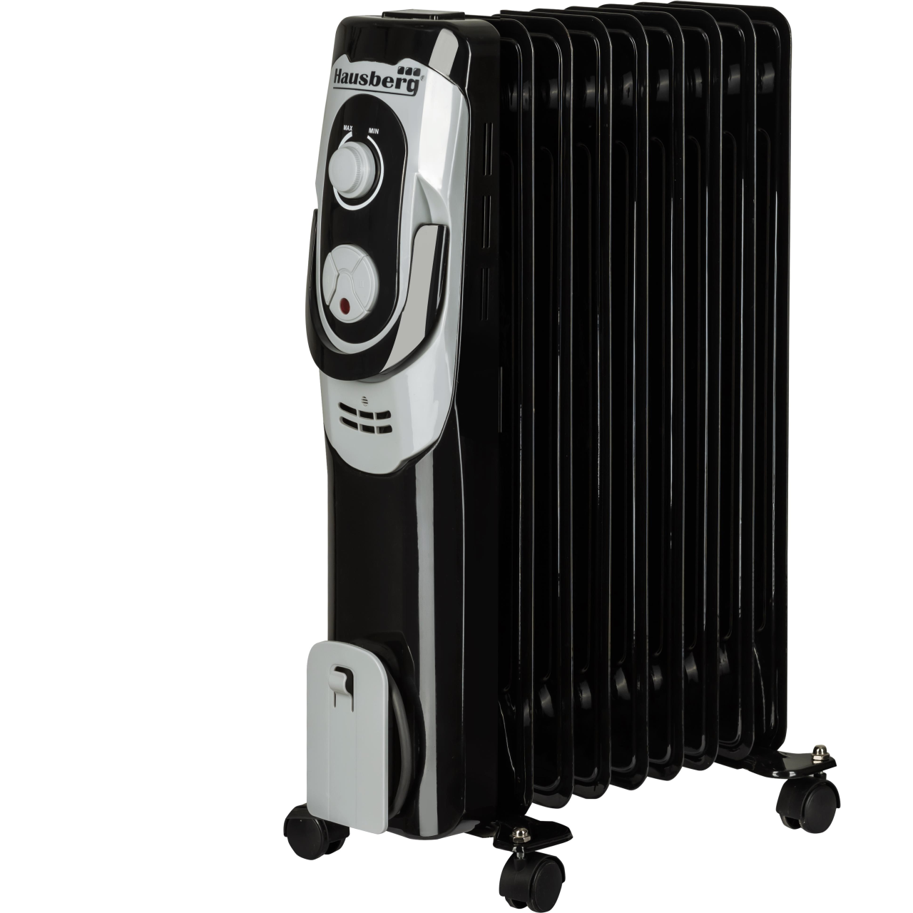 Calorifer electric HAUSBERG HB-8910NG, 2000W, 9 elementi, 3 nivele de putere, termostat reglabil