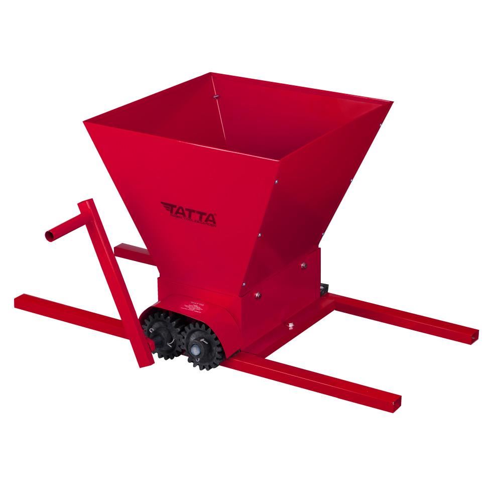 Zdrobitor de struguri manual Tatta TZ1802RS, Metalic, 300 Kg/h, cuva detasabila 20L