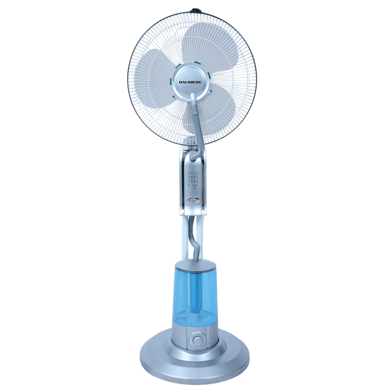 Ventilator cu pulverizare apa HAUSBERG HB-5600BL, 90W, 3 trepte viteza, timer, telecomanda, umidificare
