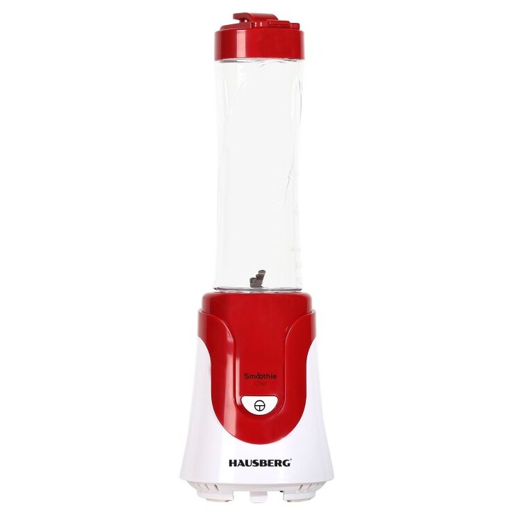 Blender smoothie HAUSBERG HB-7676RS, multifunctional, 300W, cu recipient 600ml