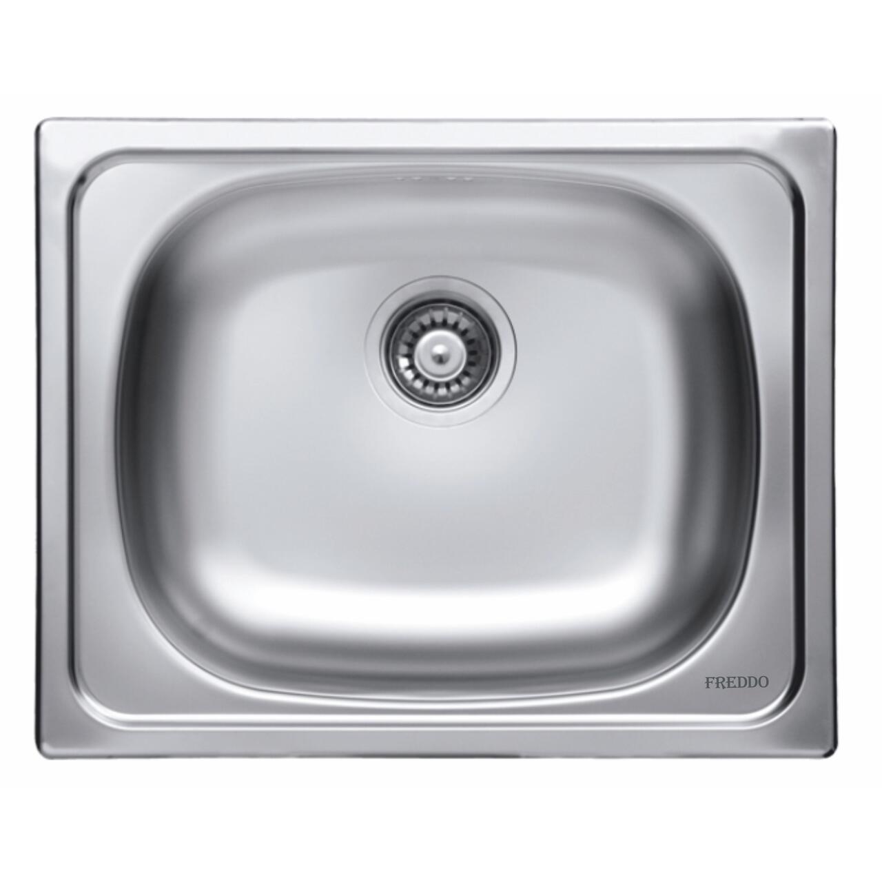 Chiuveta bucatarie Freddo SN9020- pentru blat- finisaj satitat- grosime 0.6mm- 50x40cm- cuva centru- Inox
