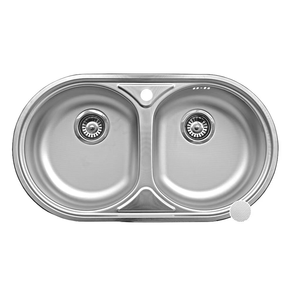 Chiuveta bucatarie Freddo SN9024- pentru blat- cuva stanga si dreapta- anticalcar- dimensiune 83x43.5 cm- inox